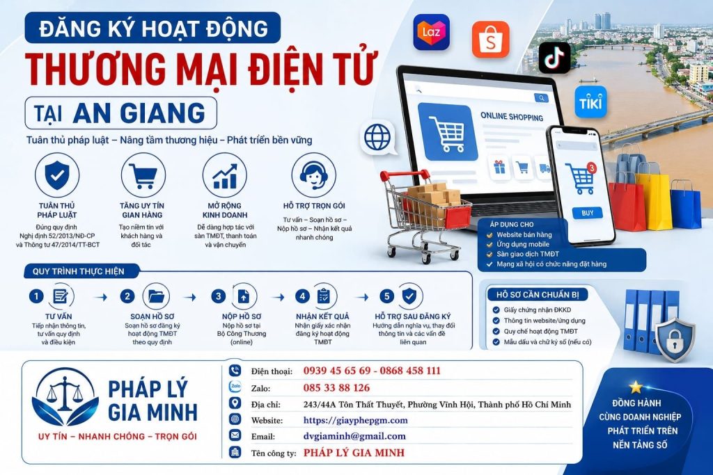 Đăng ký hoạt động thương mại điện tử tại An Giang