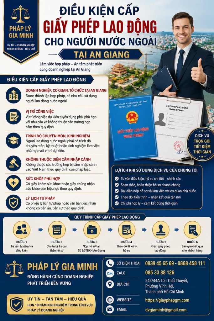 Điều kiện cấp giấy phép lao động cho người nước ngoài tại An Giang