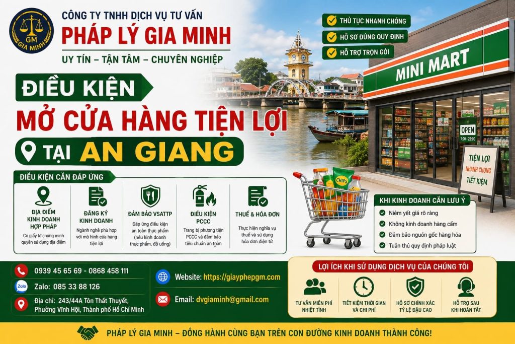 Điều kiện mở cửa hàng tiện lợi tại An Giang