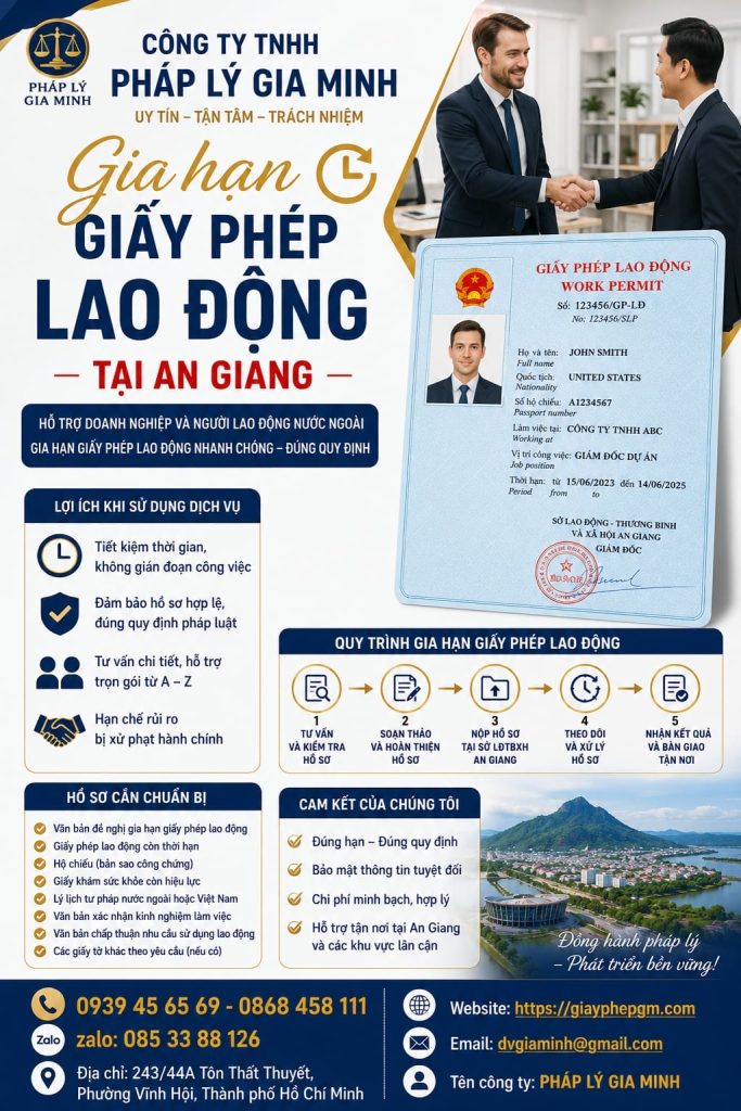 Gia hạn giấy phép lao động tại An Giang