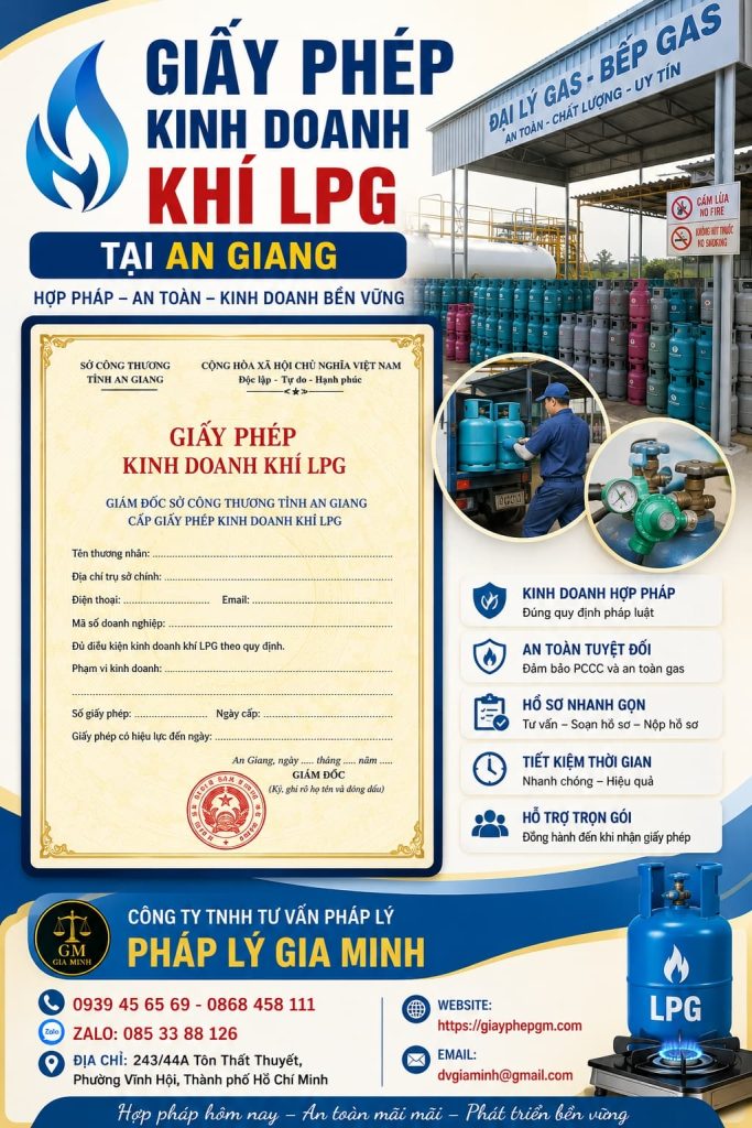 Giấy phép kinh doanh khí LPG tại An Giang