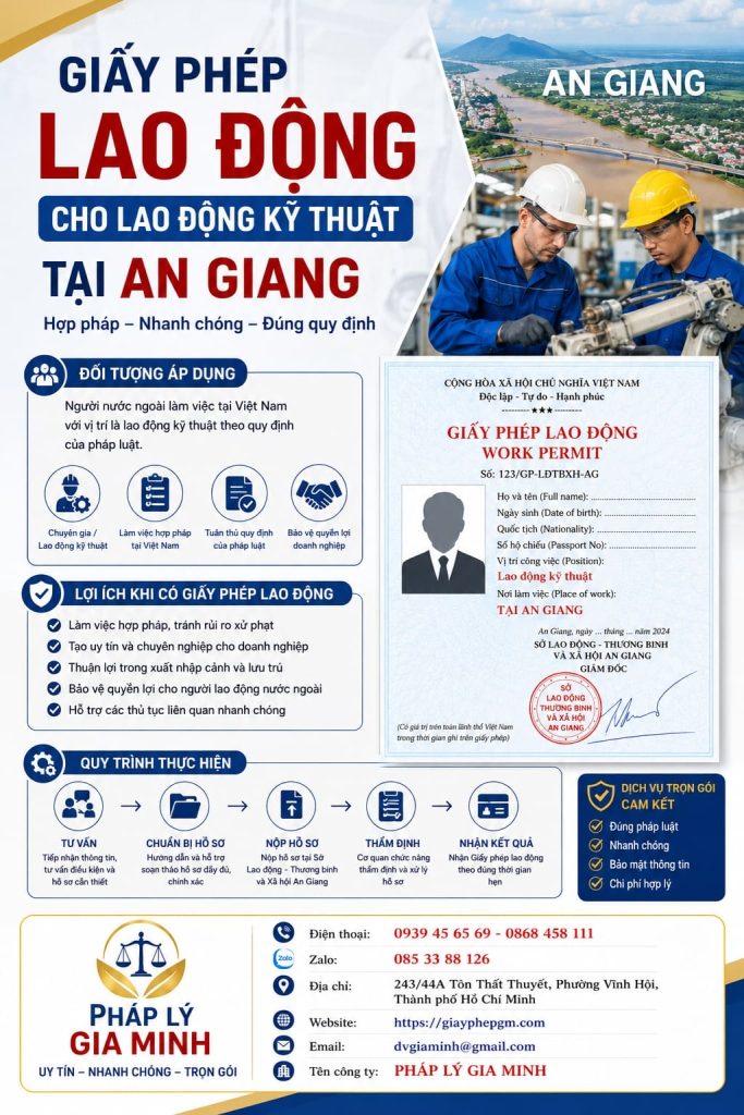 Giấy phép lao động cho lao động kỹ thuật tại An Giang