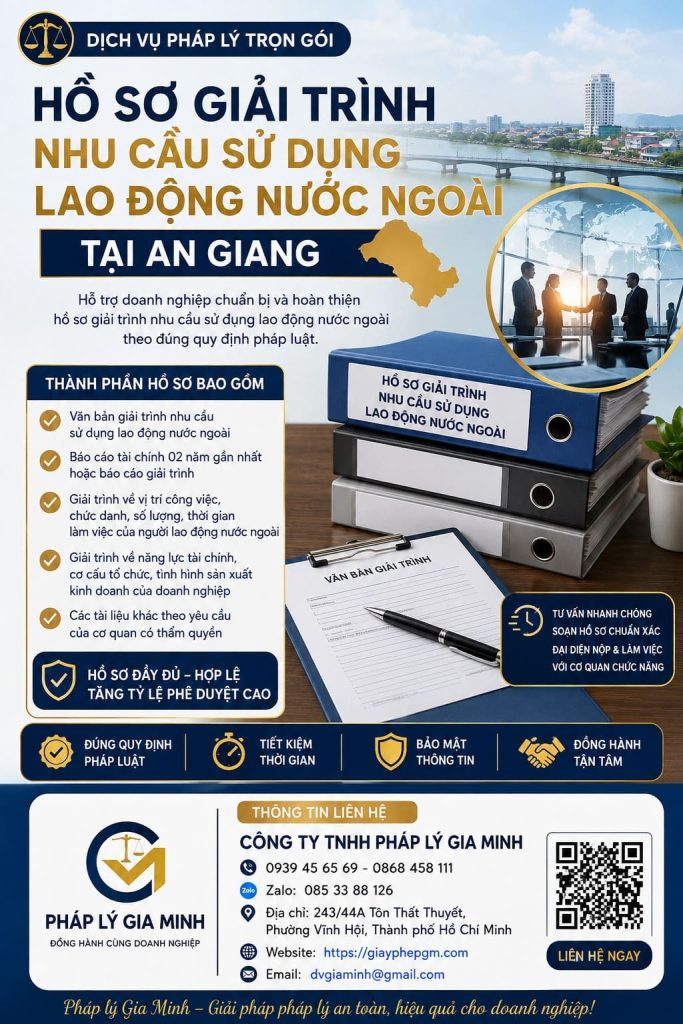 Hồ sơ giải trình nhu cầu sử dụng lao động nước ngoài tại An Giang