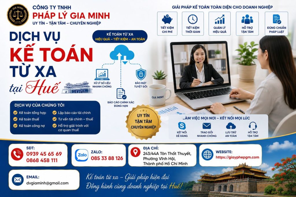 Dịch vụ kế toán từ xa tại Huế