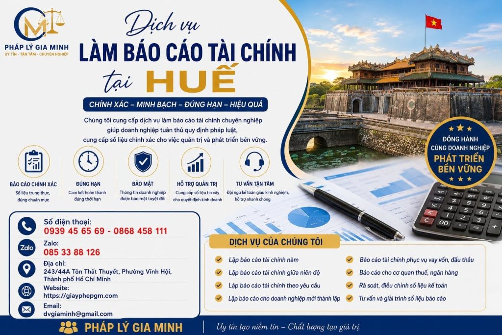 Dịch vụ làm báo cáo tài chính tại Huế