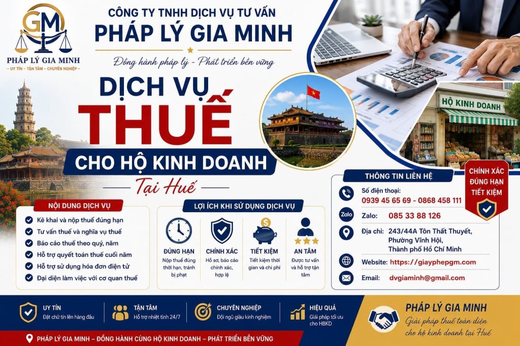 Dịch vụ thuế cho hộ kinh doanh tại Huế