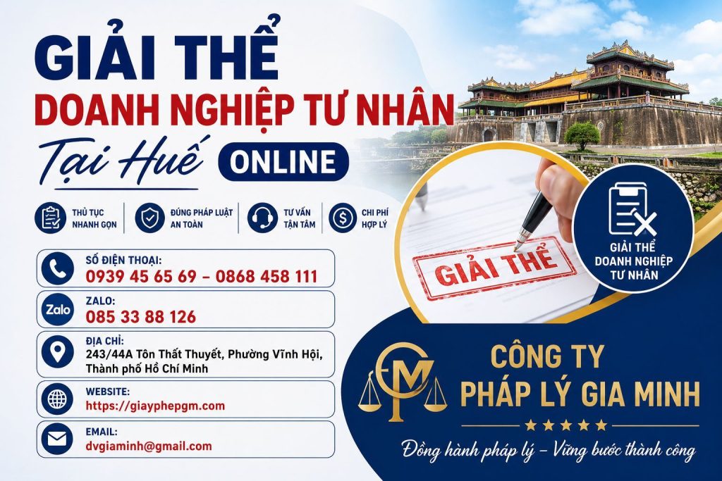 Giải thể doanh nghiệp tư nhân tại Huế online