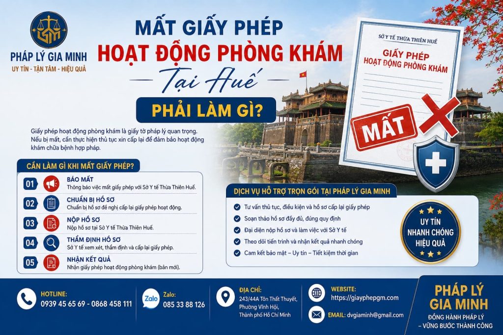 Mất giấy phép hoạt động phòng khám tại Huế phải làm gì