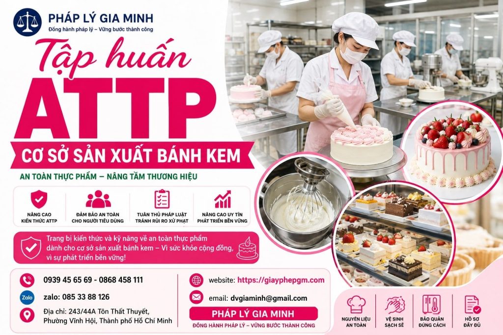 Tập huấn ATTP cơ sở sản xuất bánh kem