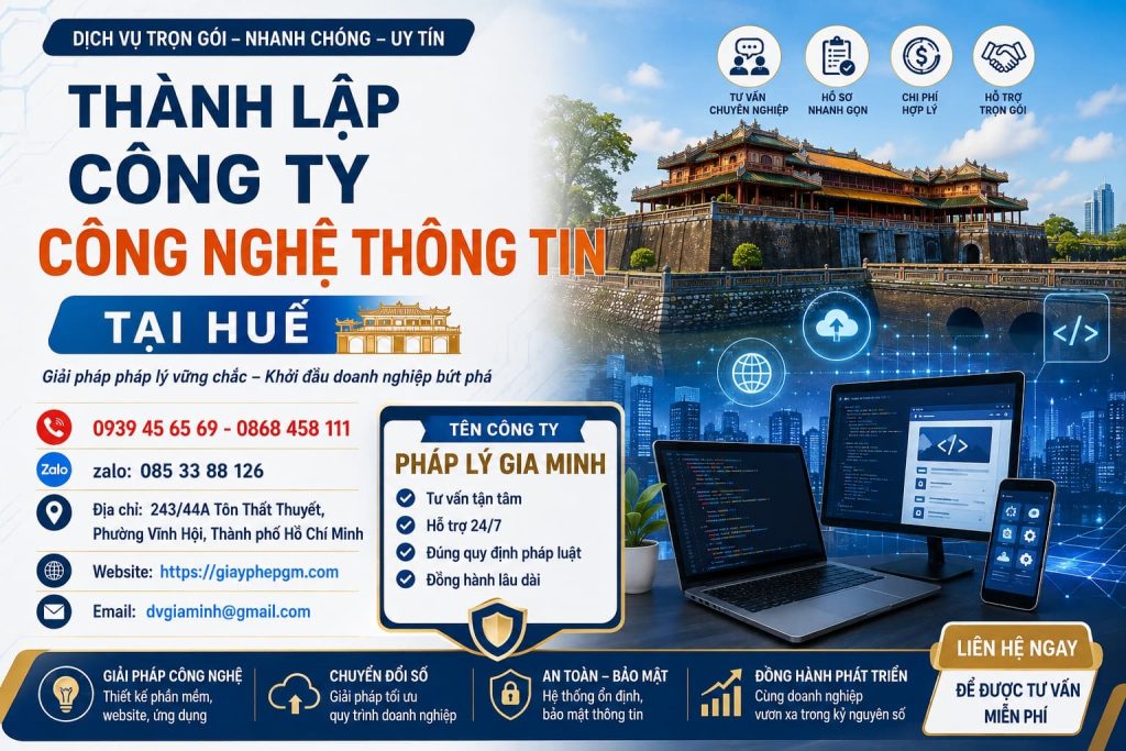 Thành lập công ty công nghệ thông tin tại Huế