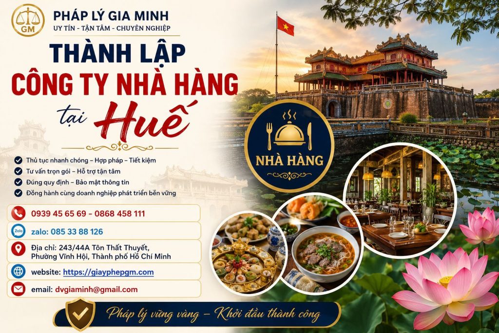 Thành lập công ty nhà hàng tại Huế