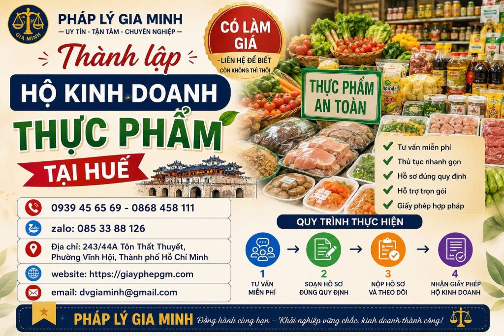Thành lập hộ kinh doanh thực phẩm tại Huế