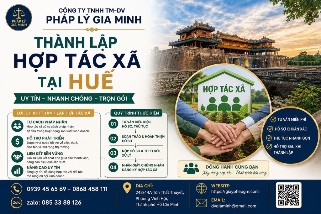 Thành lập hợp tác xã tại Huế