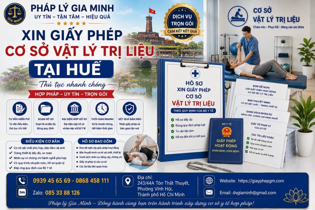 Xin giấy phép cơ sở vật lý trị liệu tại Huế
