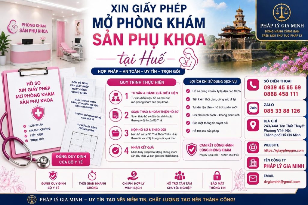 Xin giấy phép mở phòng khám sản phụ khoa tại Huế