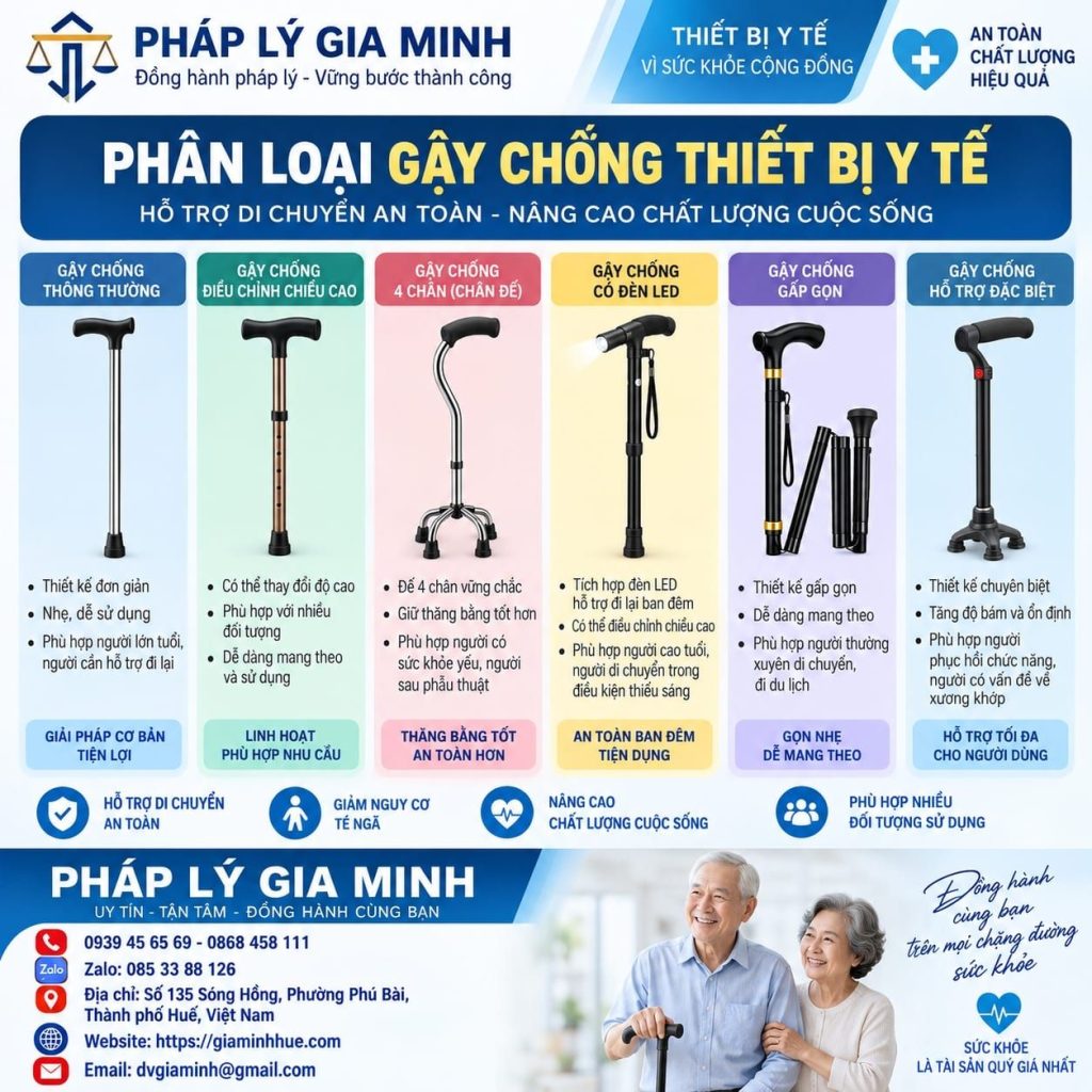 Phân loại gậy chống thiết bị y tế