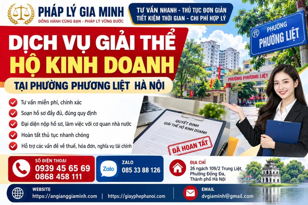 Dịch vụ giải thể hộ kinh doanh tại phường Phương Liệt Hà Nội
