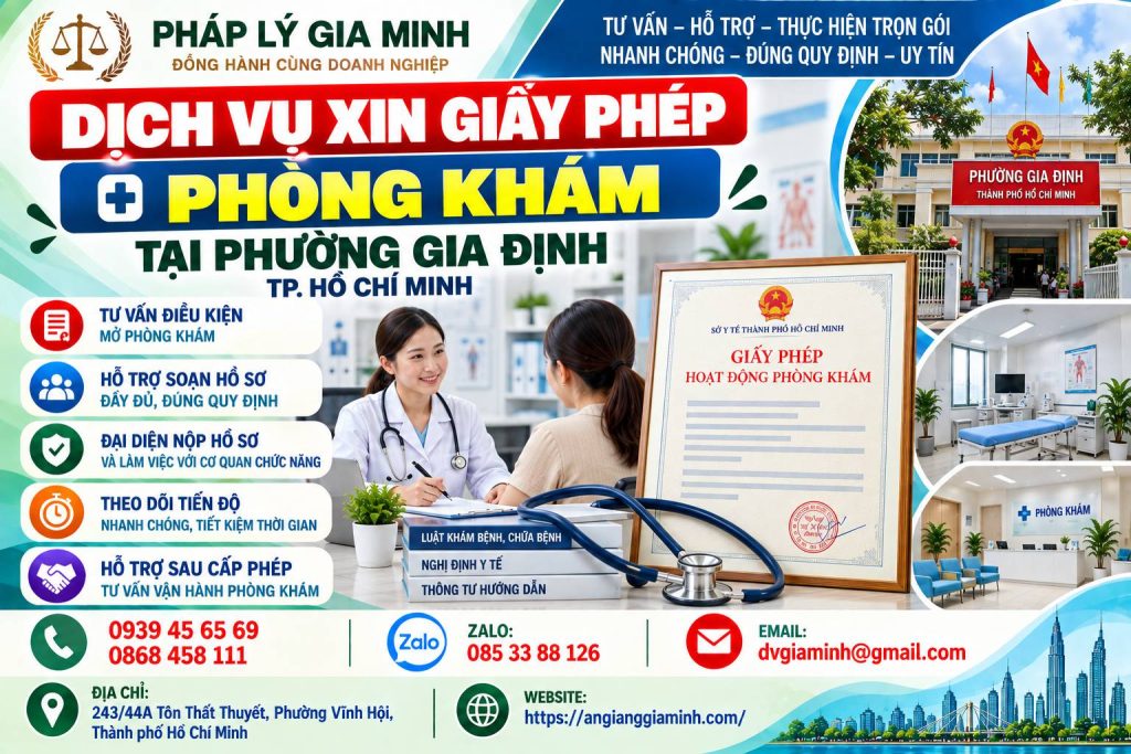 Dịch vụ xin giấy phép phòng khám tại phường Gia Định TPHCM