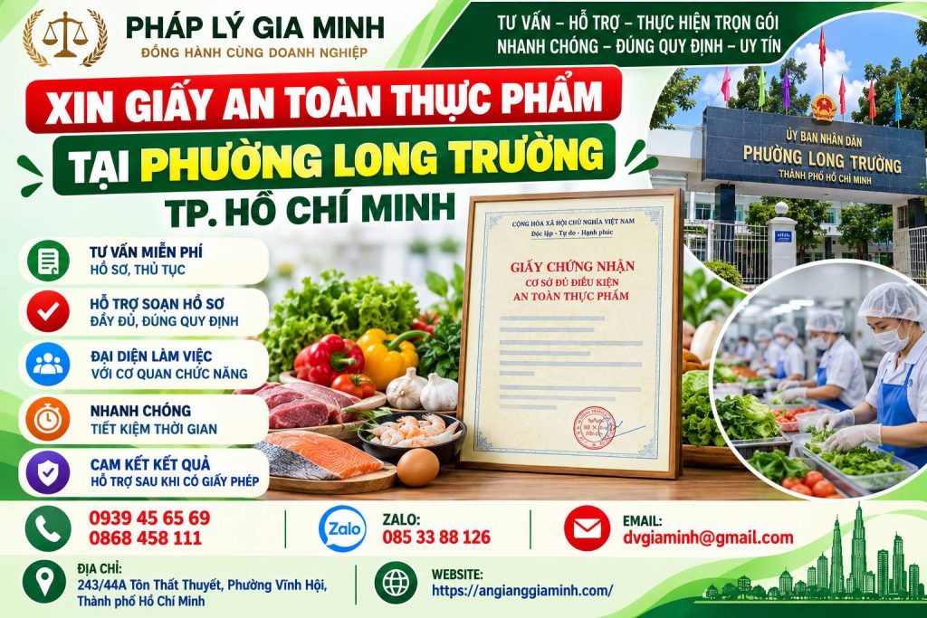 Xin giấy an toàn thực phẩm tại phường Long Trường TPHCM