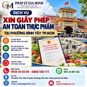 Xin giấy phép ATTP tại phường Bình Tây TP.HCM